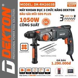 Máy khoan đục 3 chức năng Dekton DK RH2603 B - 1050 W Máy khoan đục 3 chức năng Dekton DK RH2603 B - 1050 W