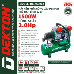 MÁY NÉN KHÍ KHÔNG DẦU DEKTON DK - AC 3912 - 2 HP