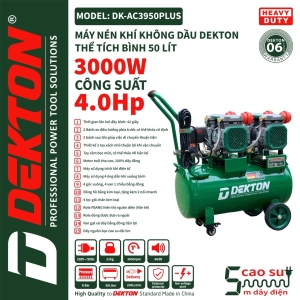 MÁY NÉN KHÍ KHÔNG DẦU DEKTON DK - AC 3950 PLUS - 4 HP MÁY NÉN KHÍ KHÔNG DẦU DEKTON DK - AC 3950 PLUS - 4 HP