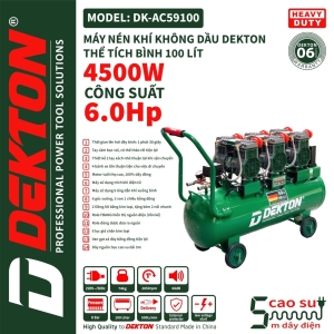 MÁY NÉN KHÍ KHÔNG DẦU DEKTON DK - AC 59100 - 6 HP MÁY NÉN KHÍ KHÔNG DẦU DEKTON DK - AC 59100 - 6 HP