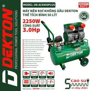 MÁY NÉN KHÍ KHÔNG DẦU DEKTON DK - AC 8950 PLUS - 3 HP MÁY NÉN KHÍ KHÔNG DẦU DEKTON DK - AC 8950 PLUS - 3 HP