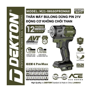 [TẶNG VOUCHER GIẢM GIÁ] Thân Máy siết Bulong Dekton M21 - IW 680 PROMAX - đầu 1/ 2" (chưa pin sạc)